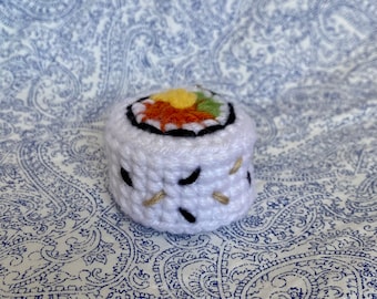 California Roll Crochet Keychain Amigurumi Sushi