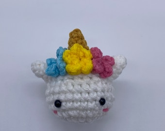 Unicorn Crochet Keychain Amigurumi Accessory