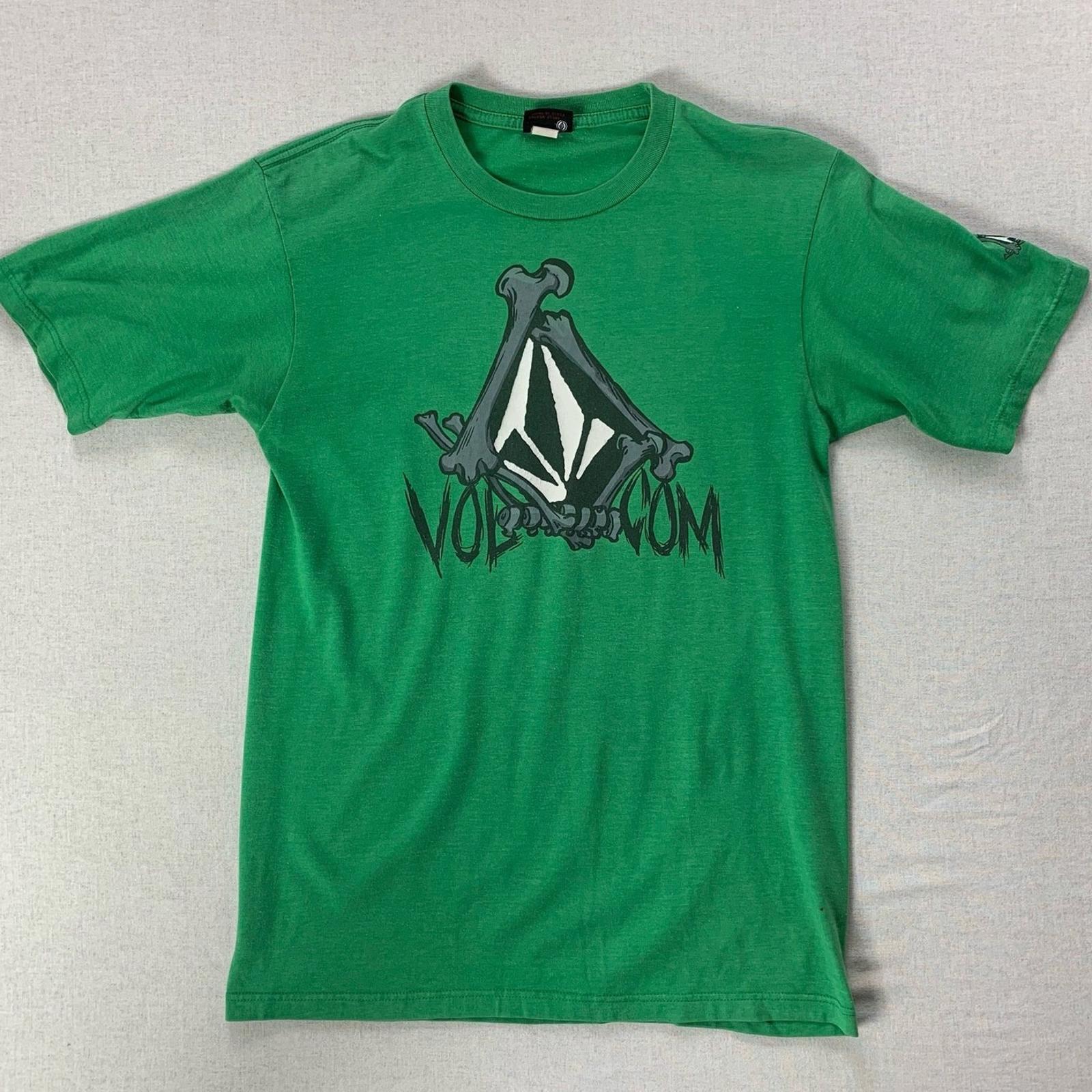 Vintage Green Volcom Stone Bones T-shirt - M - Y2K - Etsy