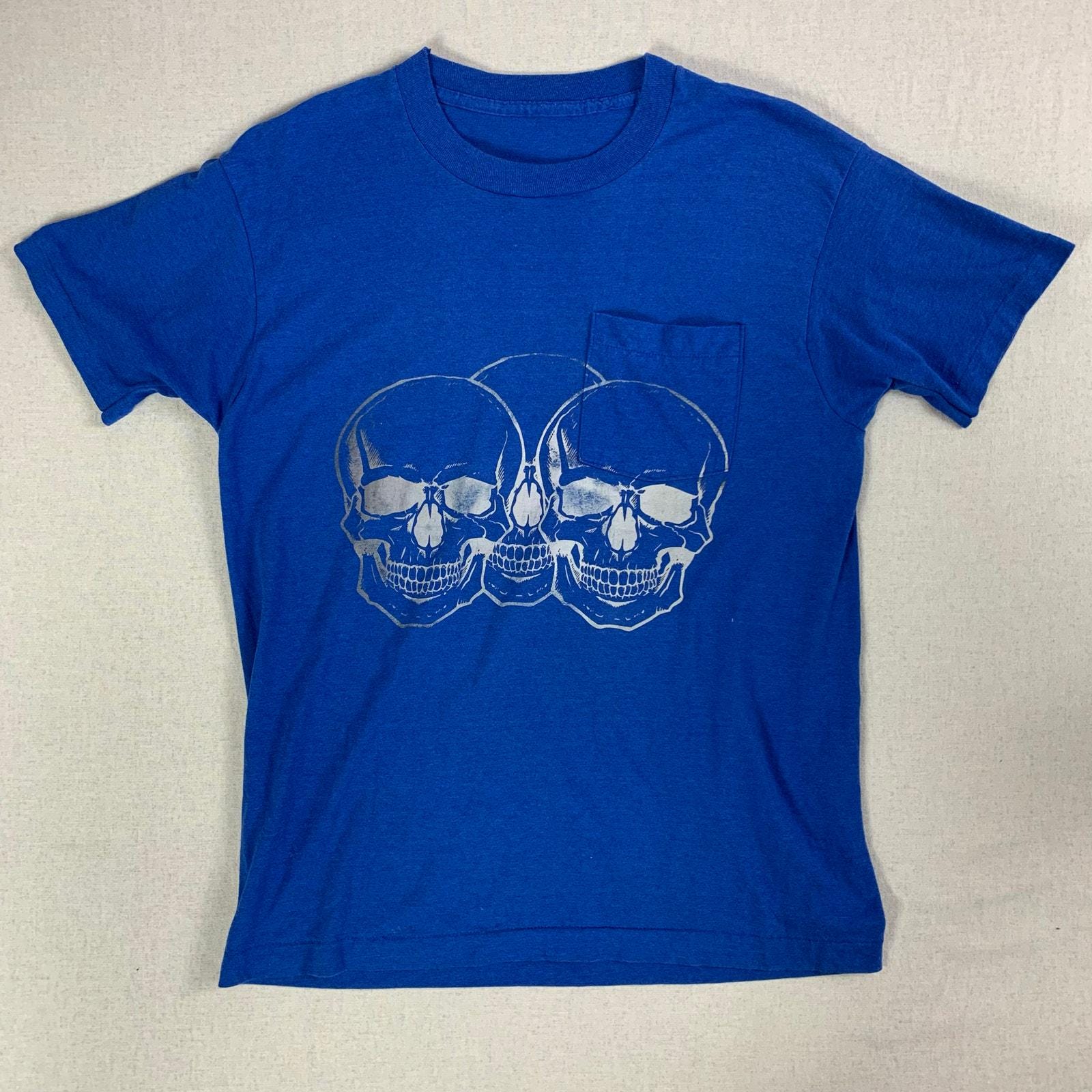 トップス P3 SKULL T-SHIRT NAVY XL Skull Pile Blue Black T-Shirt Tee Liquid Blue Juicy J Travis
