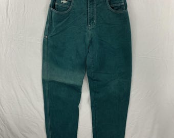 Pantalones vaqueros Exhaust Colour talla 28, holgados, de pierna ancha, color verde, estilo vintage de los 90.