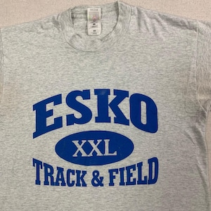 Vintage Esko Track and Field XXL Gym Athletic Grey T-Shirt - L - 90s