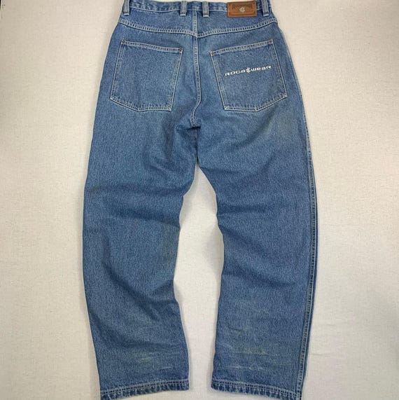 Vintage Faded Blue Rocawear Baggy Wide Leg Jeans - 34 - 90s