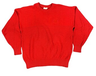 Vintage Red General Motors Knit Sweater XL 80s