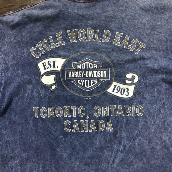 Vintage Toronto Embroidered Acid Washed Harley-Da… - image 5