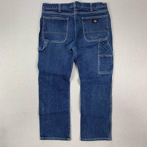 Pantalones vaqueros de trabajo Dickies de corte relajado, estilo carpintero, estilo vintage, desgastados, con salpicaduras de pintura en azul - 36 - Y2K
