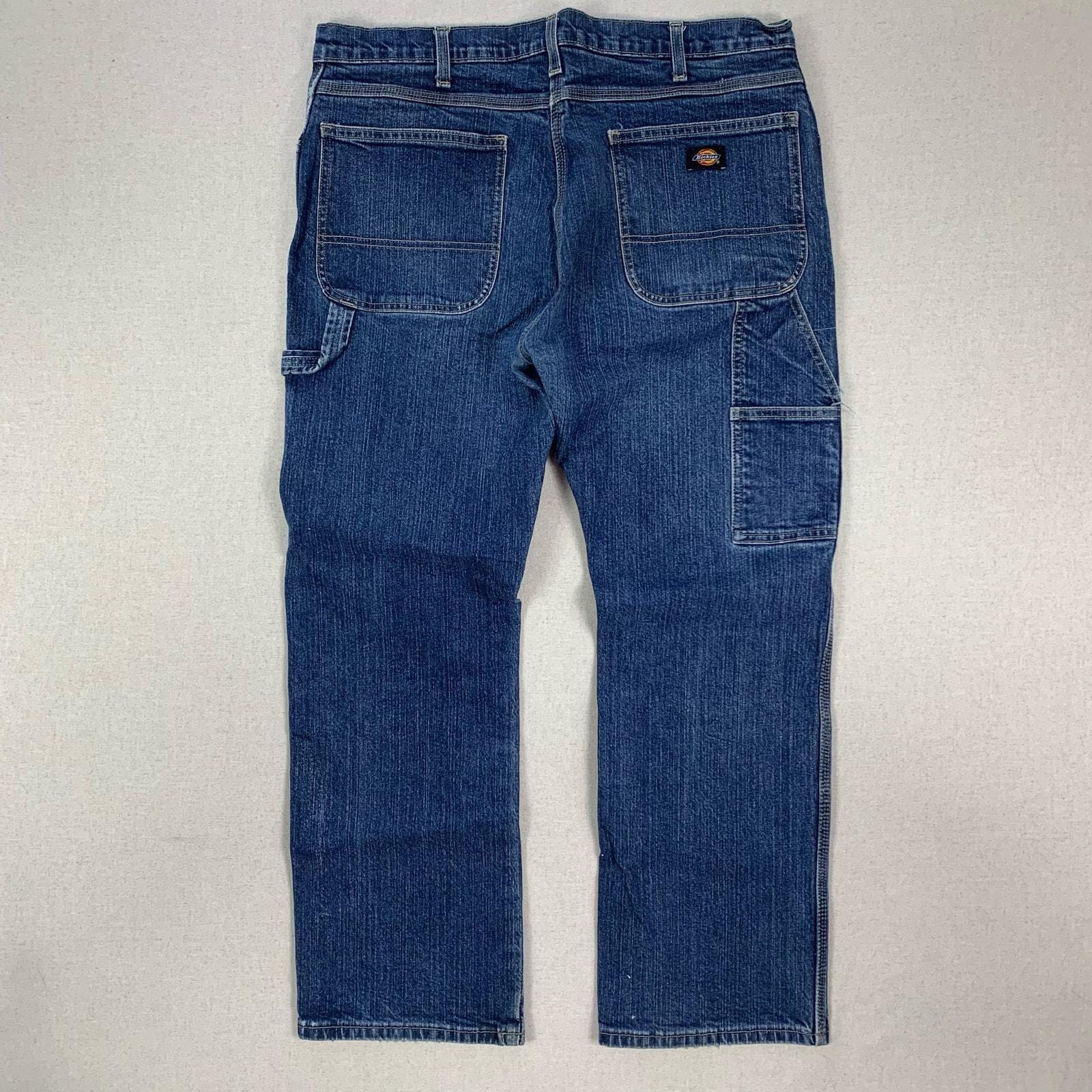Vintage Faded Distressed Paint Splattered Blue Dickies