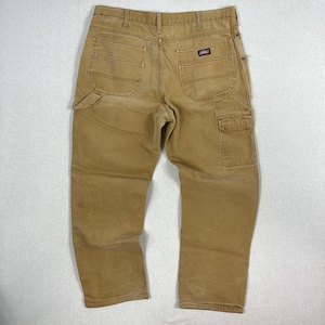Pantalones de trabajo Dickies Carpenter de doble rodilla, color marrón caramelo desgastado, estilo vintage - 38 - Y2K