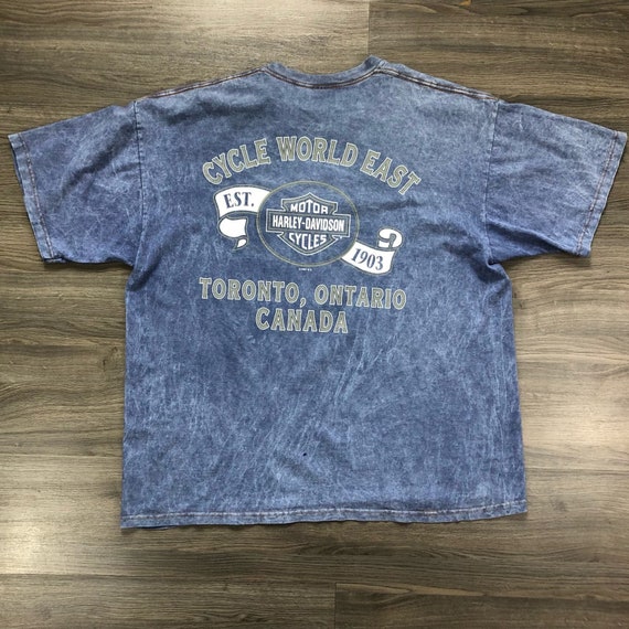 Vintage Toronto Embroidered Acid Washed Harley-Da… - image 2