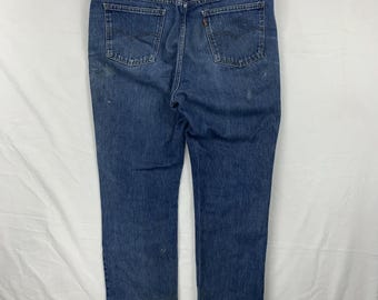 VTG Levi's 50619 Blue Jeans Faded 38 90s Straight Orange Tab
