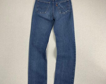 Vintage Blue Levi's 507 Orange Tab Slim Fit Jeans 25 90s