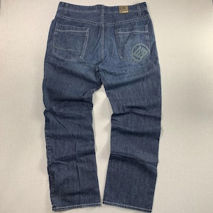 Vintage Blue Embroidered Enyce Baggy Wide Leg Jeans - 40 - Y2K