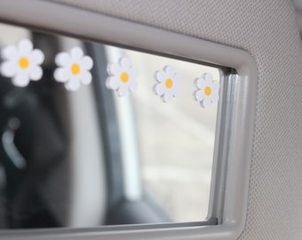 Floral Daisy Mirror Decal, Daisyr Mirror Sticker, Rear View Mirror Decal, Car Decal,  Flower Decal, Boho Daisy