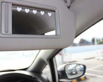 Heart car Mirror Decal, Car Mirror Sticker, Rear View Mirror Decal, car accessories for teens, car Decal