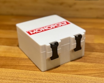 Monopoly-opbergdoos – bordspelorganizer voor kaarten, geld, huizen, hotels en penningen – vervangende monopolydoos met veilige vergrendeling