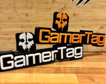 Custom Gamer Tag Sign – Personalised Gaming Name Plate – Gamer Room Decor – FPS / Battle Royale Inspired Gift – Streamer Desk Sign