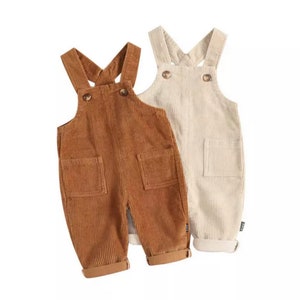 Toddler Corduroy Bib Overalls | Autumn Boy Outfits | Pumpkin Patch Photoshoot Clothes | Gender neutral color romper| Fall toddler overalls