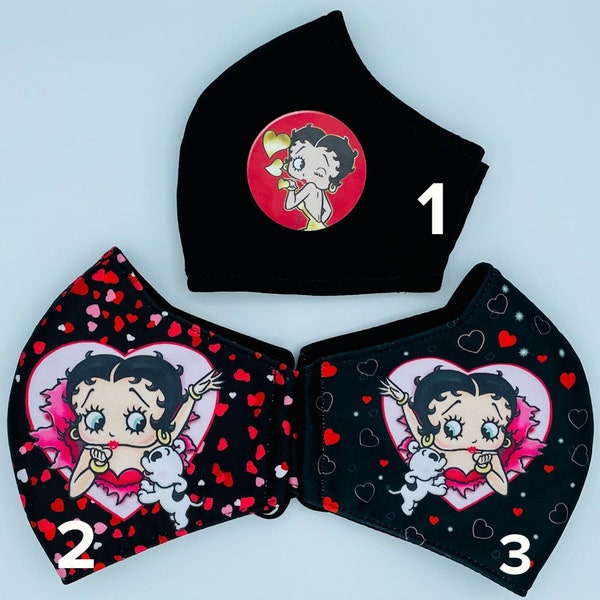 Betty Boop Adult high-quality face mask, sports, fashion face mask, reusable and washable face mask,