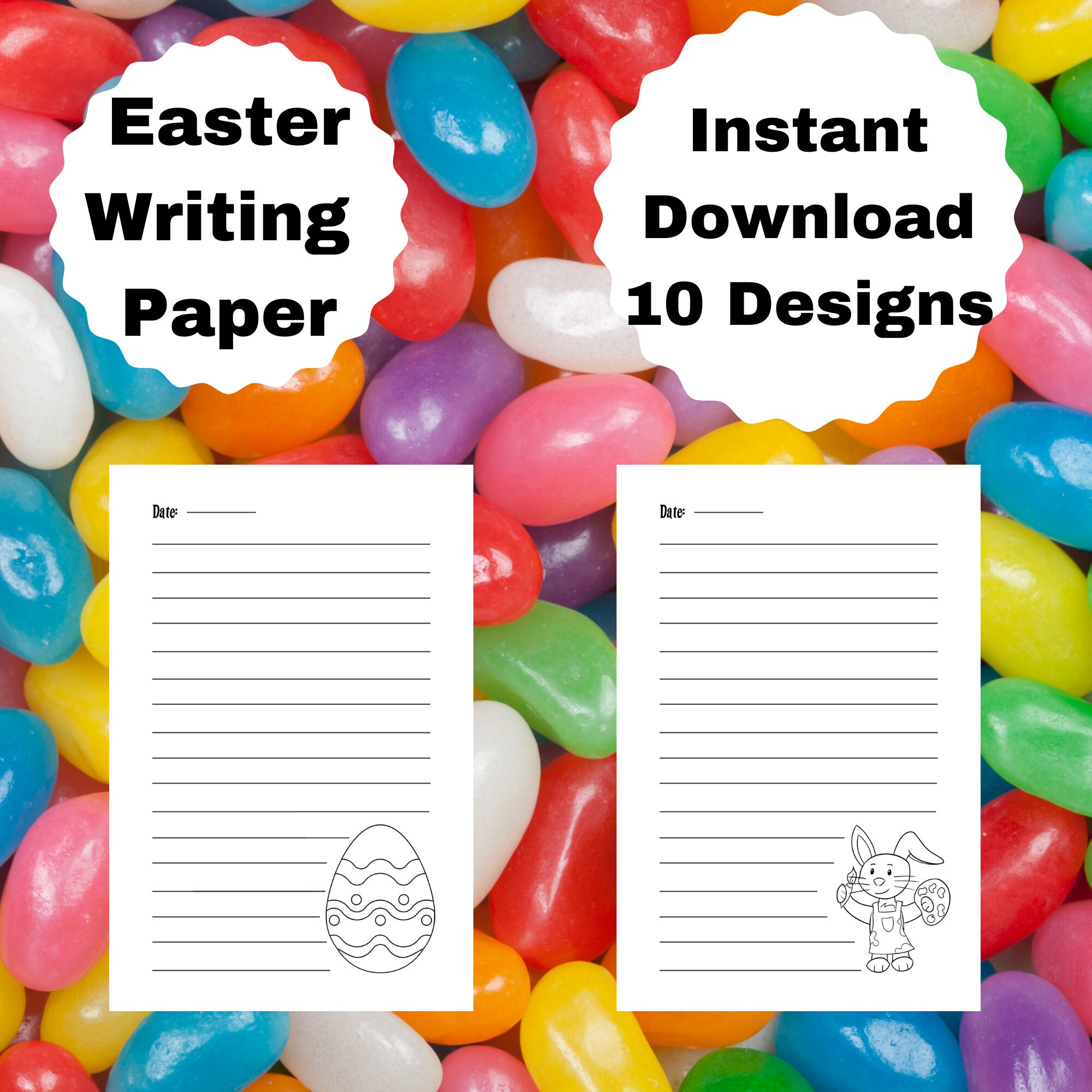 Letter Paper, Printable Note Paper, Letter Writing Set, Writing