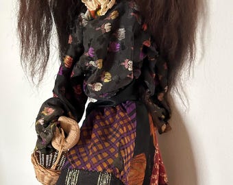 Vintage Witch Doll Handmade in Switzerland Approx. 17”
