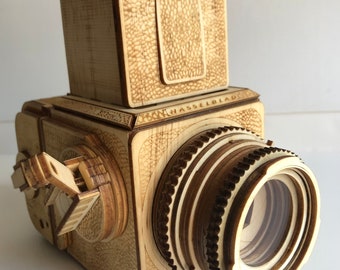 Wooden Hasselblad 503CW Model Collectible Camera