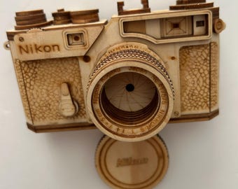 Wooden Nikon SP Collectible Model Camera. Scale 1:1