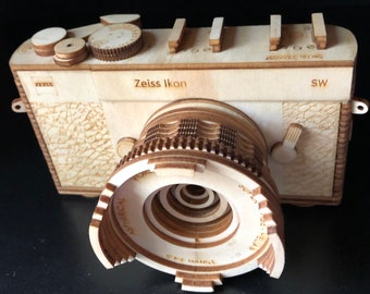 Wooden Zeiss Ikon SW Model Replica Camera Collectible