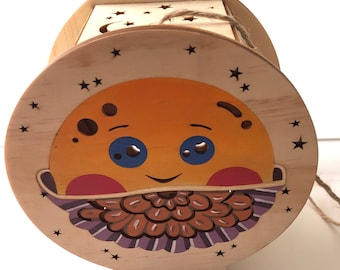 Happy Sun Wooden Lantern