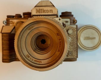 Wooden NIKON Df Collectible Model Camera Replica Scale 1:1