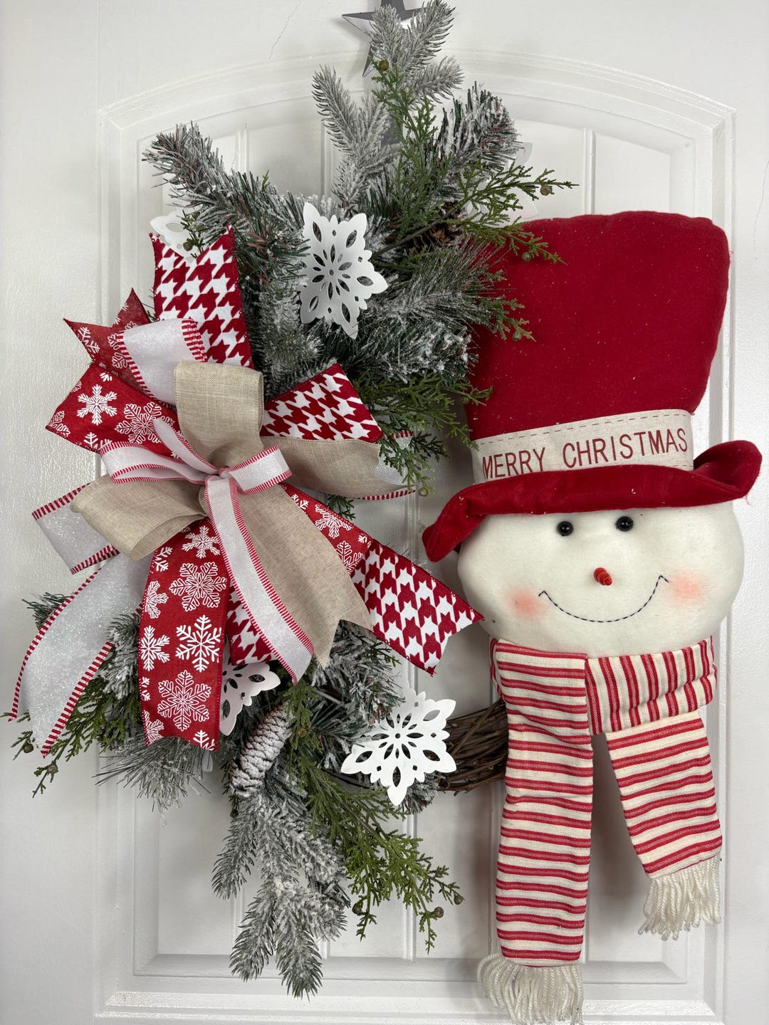 Snowman Wreath - Winter Wreath - Entryway Decor - Holiday Home Decor ...
