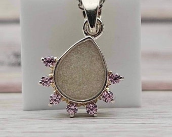 Pear Birthstones Necklace Pendant Breastmilk & Cremation Jewelry Complete DIY Kit