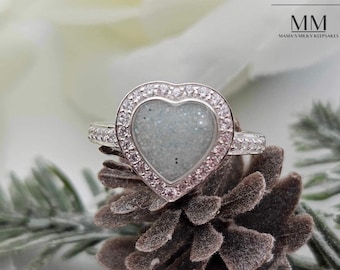 Breastmilk Ring, Heart Breastmilk Ring, Cremation Ring, Memorial Keepsake, Ashes Ring, Breastmilk Jewelry DIY, Breastmilk Keepsake, Mother's