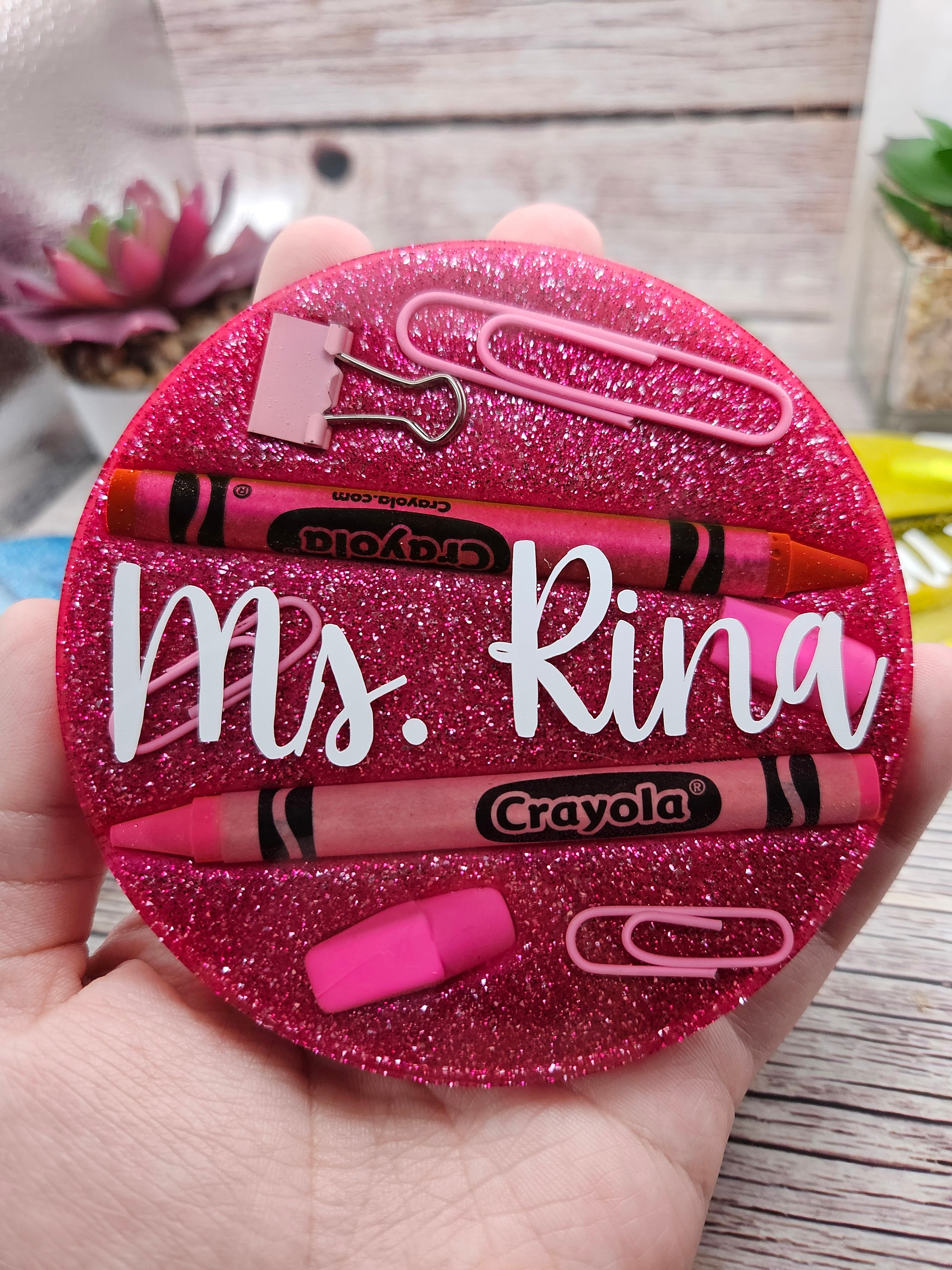 Unique Resin Coaster with Felt Grip Bottom- Perfect Teacher Gift, End of the School Year, Teacher Appreciation