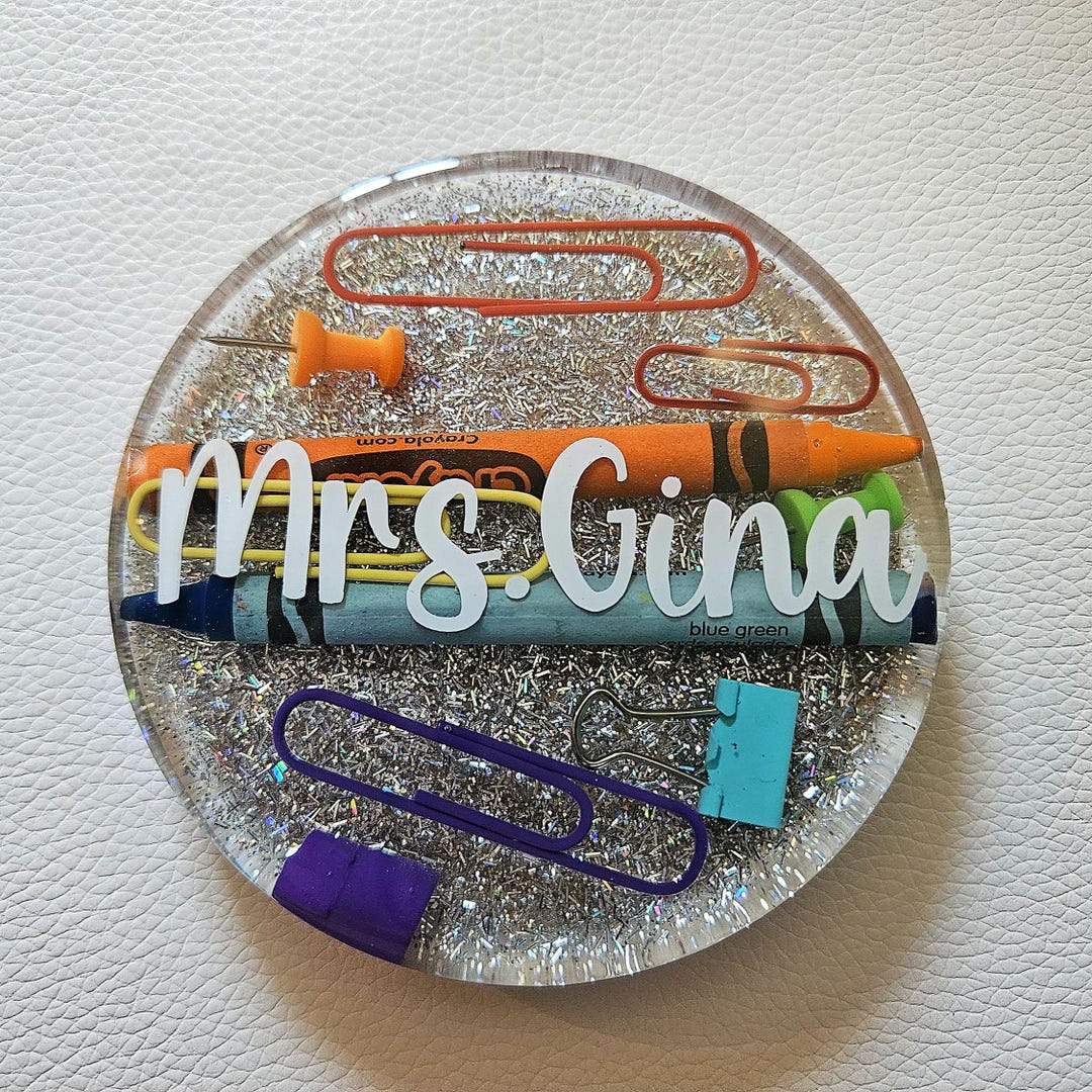 Handmade Resin Teacher Coaster: Personalized Desk Decor - Etsy