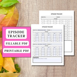 TV Show Tracker - Bullet Journal Style - Space to write the TV show, the  season and then cross off each episode watched - Note Page - BU006