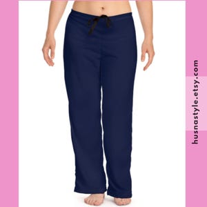 Pantalones de pijama azul marino, pantalones azul marino, pantalones de pijama para niña, pantalones de pijama para mujer, pantalones de pijama para adulto, ropa de dormir, pijama azul marino, conjunto de pijama para mujer