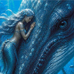 The Whale s Lullaby Cross Stitch Pattern PDF | Mermaid & Whale Embroidery Chart | Fantasy Ocean | Pattern Keeper | Digital Download