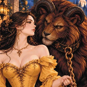 Beauty and the Beast Cross Stitch Pattern PDF | Her Beast | Fairytale Romance Cross Stitch | Fantasy Woman & Beast | Pattern Keeper