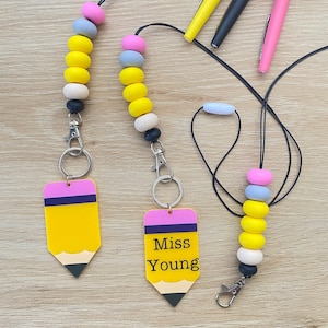Lehrer Schlüsselband Silikon Bleistift Back to School Schlüsselanhänger