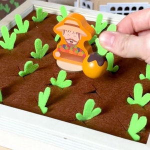 Montessori wooden toy for baby - Carrot plant educational game age 3+
