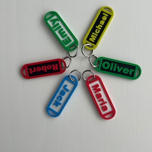 Pendentif avec nom, pendentif zippé, pendentif personnel pour vestes zippées pour enfants, sacs, trousses, étuis, sacs à dos, valises...