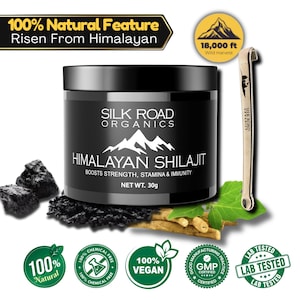 30g Pure Himalayan Shilajit Resin - Natural Energy Booster With Rich Minerals - Semi-Liquid with Measuring Spoon by Silk Road Organics