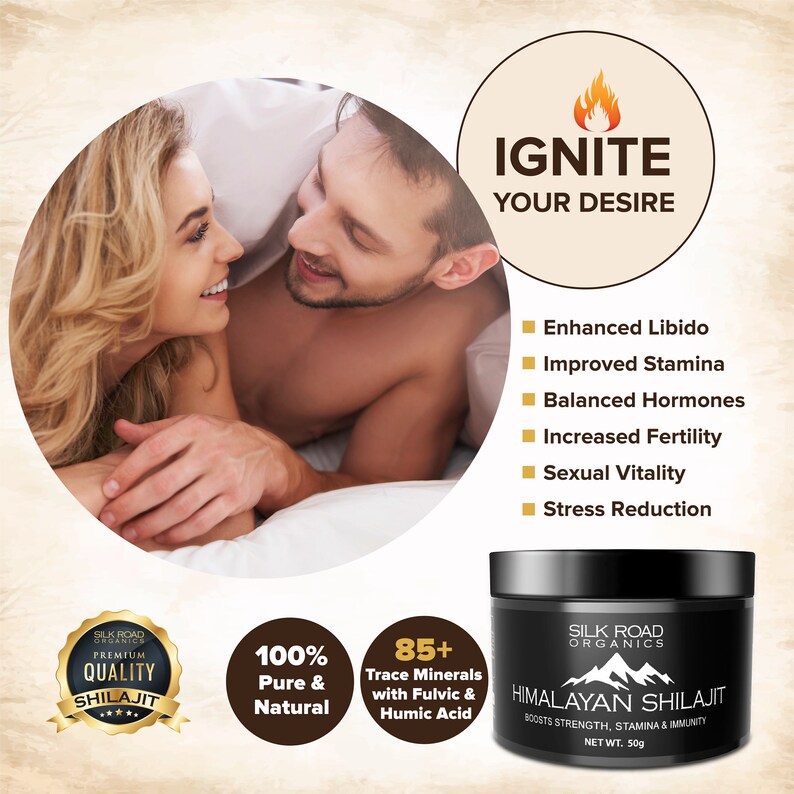 Natural Himalayan Shilajit Resin, Fulvic Acid, 85 Trace Minerals, Energy Support (30g Pouch)