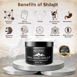 Natural Himalayan Shilajit Resin, Fulvic Acid, 85 Trace Minerals, Energy Support (30g Pouch)