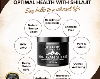 Organic Shilajit Pure Resin – Trace Minerals Natural Supplement | Shilajeet Fulvic Acid Energy Booster