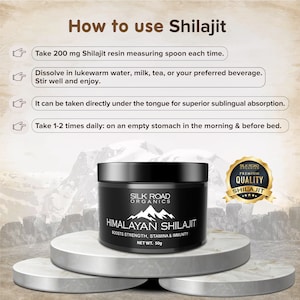 Natural Himalayan Shilajit Resin, Fulvic Acid, 85 Trace Minerals, Energy Support (30g Pouch)