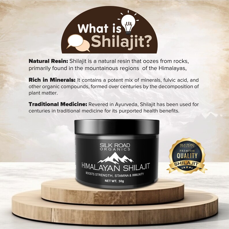 Natural Himalayan Shilajit Resin, Fulvic Acid, 85 Trace Minerals, Energy Support (30g Pouch)