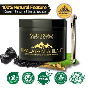 Shilajit Resin, Original Himalayan Shilajit 50g-Gold Grade 100% Pure, Rich in Fulvic Humic Acid, Minerals, Immune & Vitality Booster, Vegan