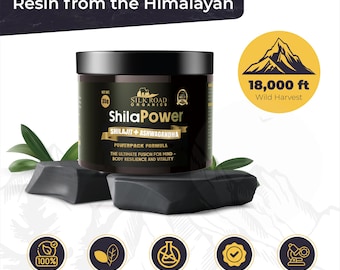 Shilajit Ashwagandha Pure Resin – Raw Authentic Shilajeet Supplement | Ayurvedic Mumiyo Himalaya Shilajit