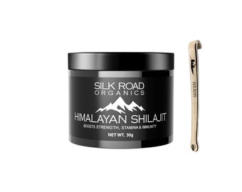 30g Silk Road Organics Semi-Liquid Pure Himalayan Shilajit with Measuring Spoon, Shilajit with Fulvic Acid and Trace Minerals